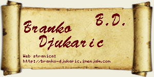Branko Đukarić vizit kartica